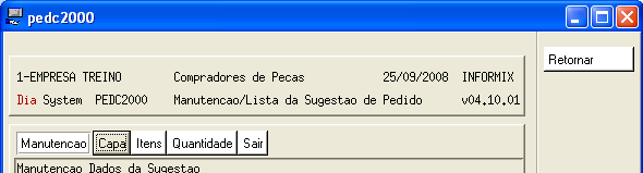 Gerente de Peças Capitulo 17 Abaixo um exemplo da listagem de Sugestão de Compra: Agora iremos entrar em Alteração