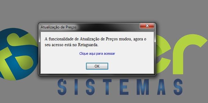 Clicando aqui, será aberto o retaguarda no navegador na página de Atualização de Preços.