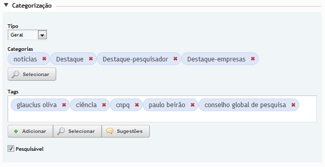 f - Campo Abstract : Refere-se ao resumo da notícias apresentada em primeiro plano, abaixo da data como mosta a figura11; Observação: O resumo deve ser parte do texto da notícia completa,