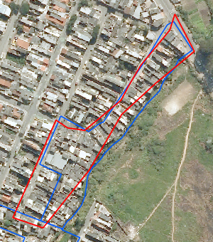 Figura 14 Fonte: Elaboração da autora, a partir da dos dados dos Censos 2000 e 2010/IBGE, com ortofoto 2010. As imagens da figura 14, mostram setores mapeados como subnormais nos 2 períodos.