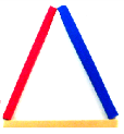 26. Representação de triângulos justapostos no plano que são determinados por três,
