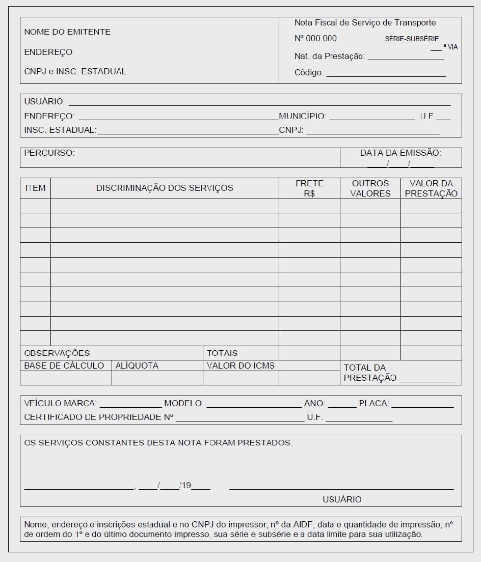 4.4 - NOTA FISCAL DE SERVIÇO DE TRANSPORTE - Pode ser apresentado em substituição ao CTRC, conforme Art. 39 da Res. 3.056/09/ANTT (alterado pela 3.