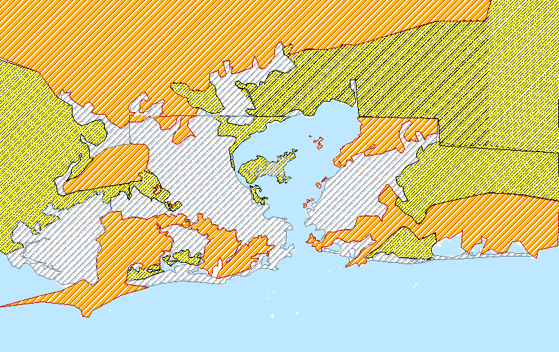 A partir desta foto foram desenhadas regiões de rugosidade no WindPro, que, posteriormente converteu estas áreas de