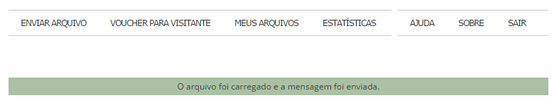 Envio de Arquivos Para carregar um arquivo (realizar o upload), os passos são os seguintes: Digite o endereço do e-mail do destinatário: utilize vírgulas ou ponto-e-vírgulas para separar os