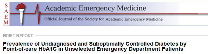 Diagnóstico de Diabetes ou de Mau Controle Glicêmico em Pacientes de Pronto Socorro Objetivos do estudo: avaliar o controle glicêmico de pacientes diabéticos e a prevalência de diabetes não