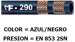 SÉRIE ALTA PRESSÃOC/REFORÇO DE ARAME MAIBERFLEX MF-900 CONSTRUÇÃO: TUBO INTERIOR EM BORRACHA SINTÉTICA, COM DUPLO REFORÇO DE MALHA METALICA COBERTA DE BORRACHA SINTÉTICA.