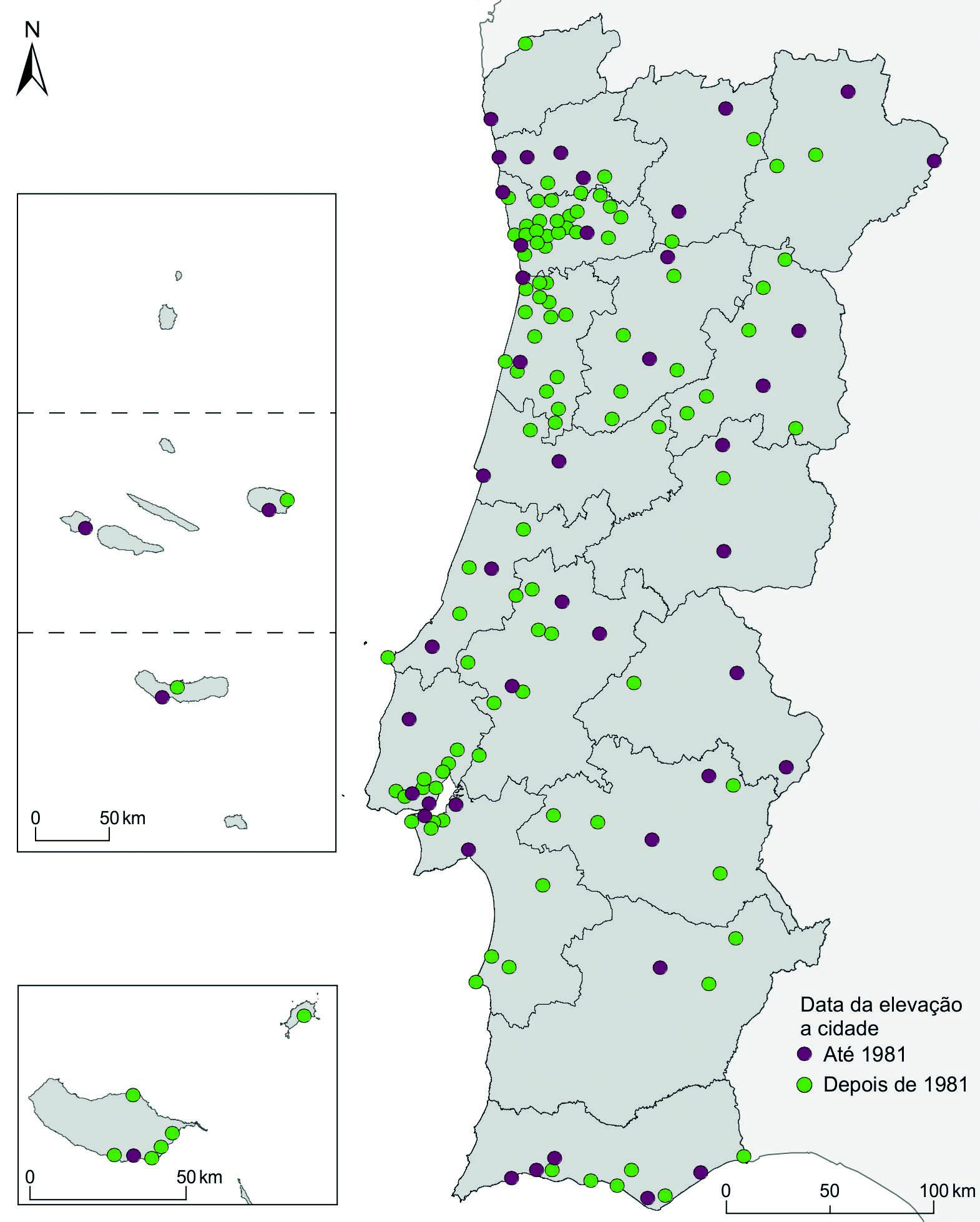 GRUPO IV O número de cidades em Portugal, que em 1982 ascendia a 47, aumentou significativamente nas três últimas décadas, desde que a Lei n.