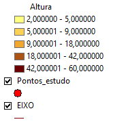 Para esse cálculo foi realizada uma média ponderada, sendo atribuídos maiores pesos para as edificações mais próximas ao ponto de estudo.