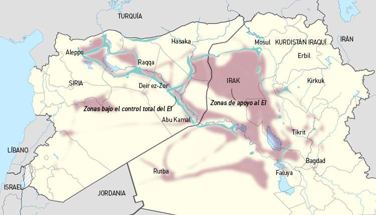 Territorio controlado pelo Estado Islámico Fonte:
