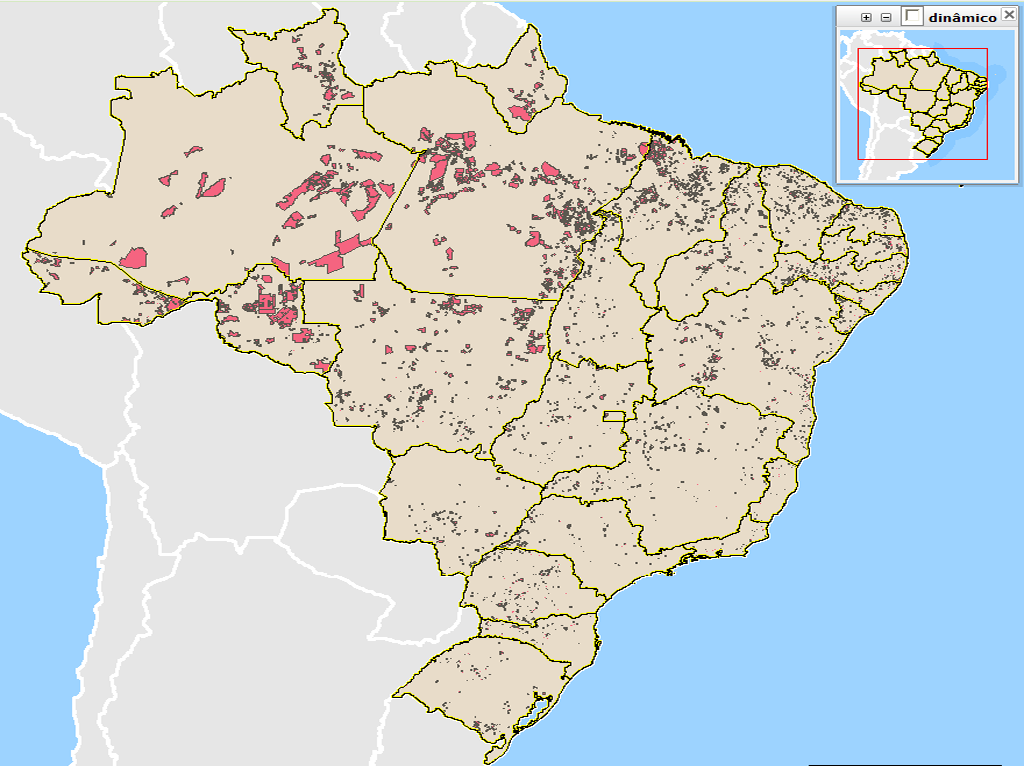 ASSENTAMENTOS DE REFORMA AGRÁRIA NO BRASIL Municípios: mais