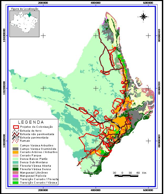 cinco) Projetos de Assentamento federais criados e mantidos pelo Instituto Nacional de Colonização e Reforma Agrária-INCRA até o ano 2000.