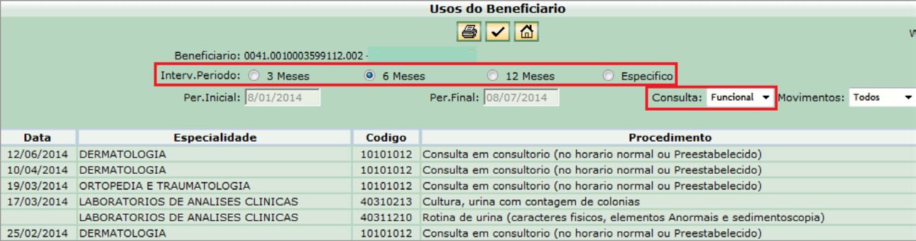 PASTA CONSULTA USOS DO BENEFICIÁRIO: Informação útil nos casos que o paciente não apresenta e não sabe informar sobre os exames solicitados por outros colegas.