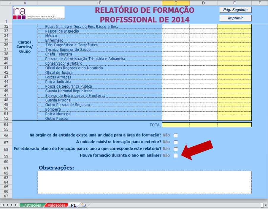 Os trabalhadores da entidade não realizaram formação profissional durante o ano No caso de não ter havido formação profissional realizada pelos seus trabalhadores no período de 1 de janeiro a 31 de