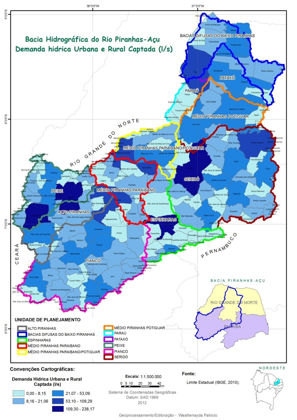 Diagnóstico das Demandas Hídricas Abastecimento humano urbano e rural