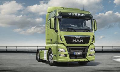 Concorrência (testes) MAN TGX 4x2 BLS Hybrid Renault Midlum Plug-in Hybrid Hytruck Electric Truck Apresentação IAA 2014 Eu6 diesel 440 cv Até 8% economia de combustível Testado