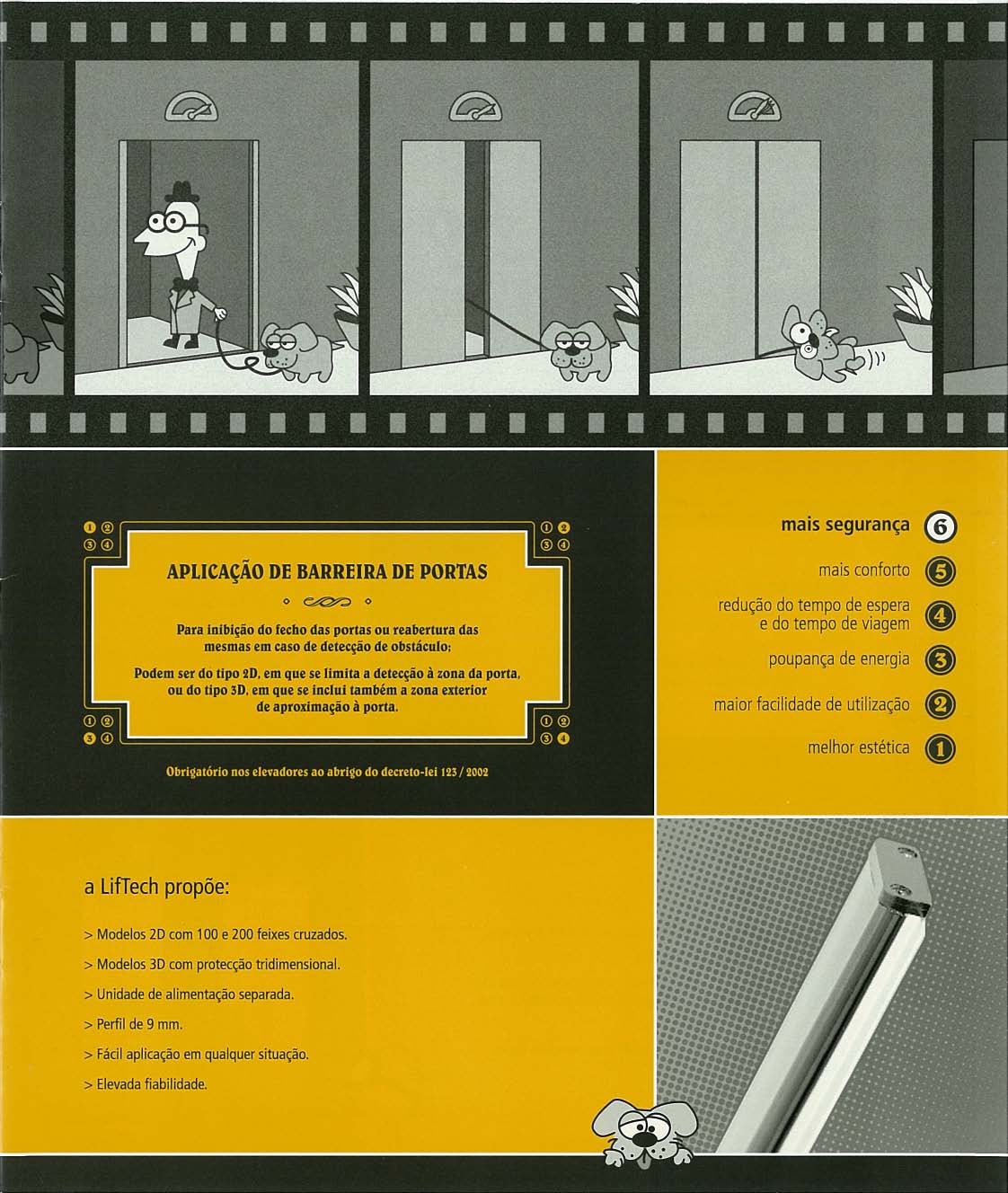 APLICAÇÃO DE BARREIRA DE PORTAS ~ Para inibiçã d fech das prtas u reabertura das mesmas em cas de detecçã de bstácul; Pdem ser d tip 2D. em que se limita a detecçã à zna da prta. u d tip 3D.