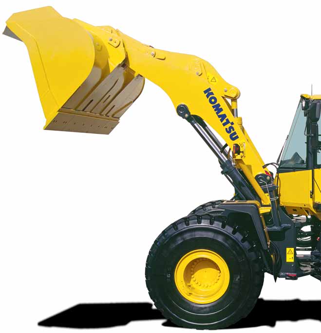 Num relance Eficiente e produtiva, a pá carregadora de rodas WA480-6 apresenta a tecnologia avançada de transmissão bem como um motor de alta performance, desenvolvidos pela Komatsu, que proporcionam