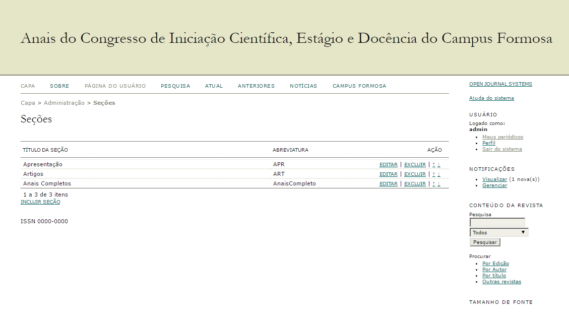 Figura 9 Seções Incluir Usuários Na página do editor-gerente se