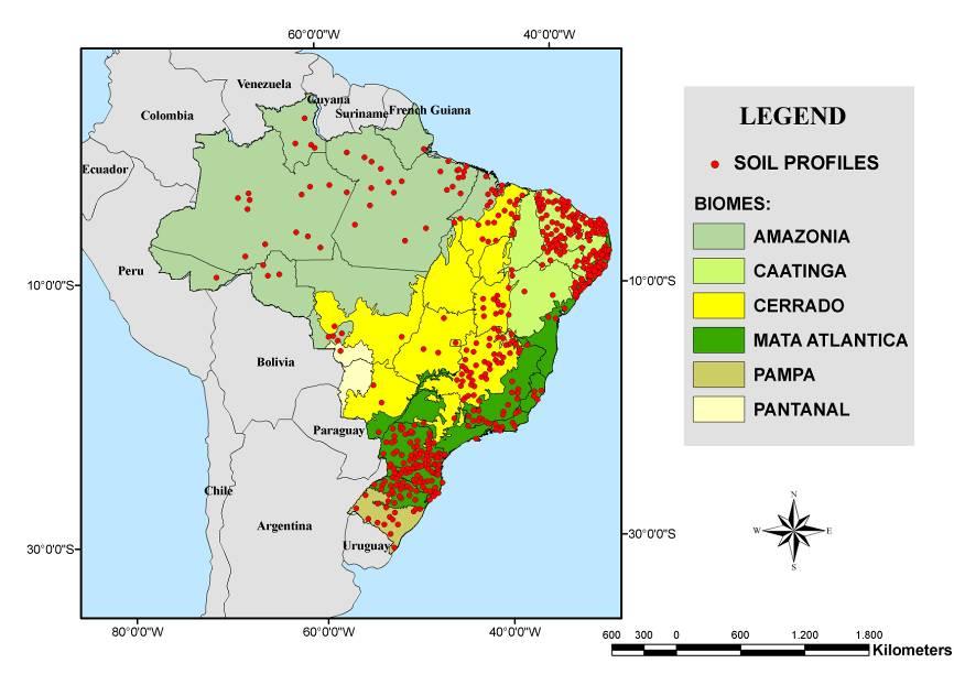 Mapeamento da disponibilidade de K no Brasil - 2004 Base de dados de solos da Embrapa Solos =2.