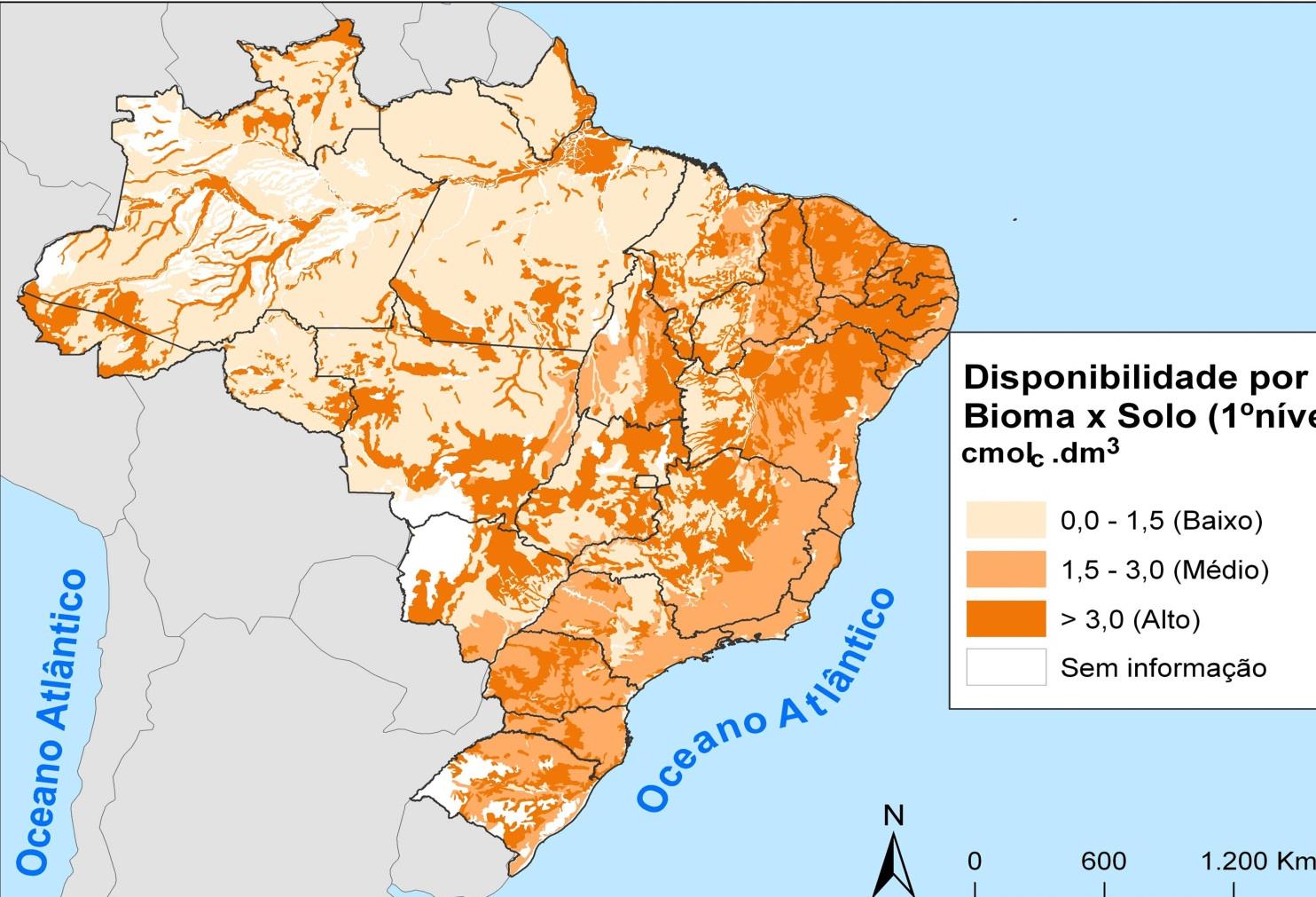 Mapeamento da disponibilidade de Ca e Mg no Brasil (parceria