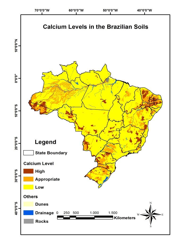 Mapeamento da disponibilidade de K, Ca e Mg no Brasil - 2010 (atualização do
