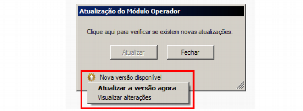 Produto: Direct talk Folha: 17 de 18 Em seguida será validado a existência de nova versão disponível, clique em Atualizar a versão agora Após esta execução será carregado novamente o Módulo operador