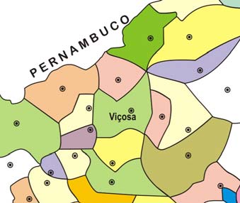 CONHECIMENTOS GERAIS 30. O território de Viçosa é drenado pela bacia hidrográfica do Rio Paraíba do Meio que possui a queda d água Dois Irmãos e as Cachoeiras 26.