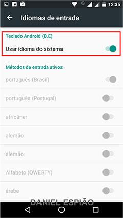 Vamos para as configurações do teclado Daniel Espião.