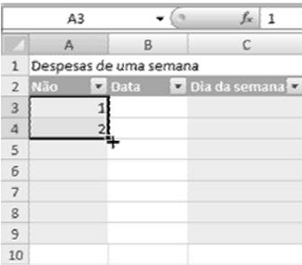 Criando séries 5 Para criar uma série de dados basta seguir os seguintes