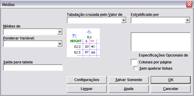 5 Comando Médias ou Means Como já visto anteriormente, com este comando você pode obter a média, mediana, variância e desvio-padrão de uma variável quantitativa.