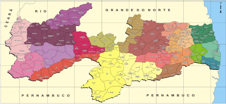 Está posicionada geograficamente entre as coordenadas 6º5'53'' de latitude e 37º19'35'' de longitude oeste (IBGE 1997a). FIGURA 1.