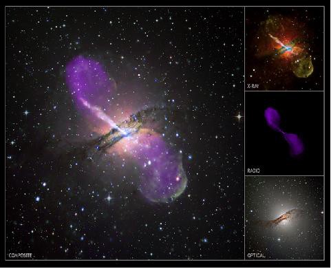 Galáxias Ativas Mostram sinais de atividade violenta em várias partes