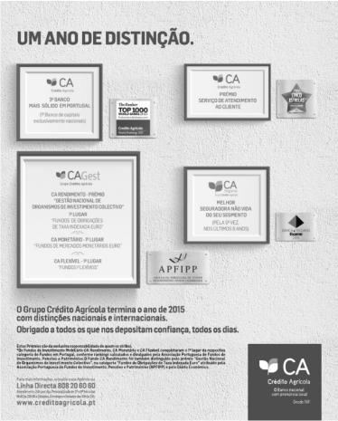 O Fundo de Investimento Mobiliário Aberto de Obrigações CA Rendimento, gerido pela Crédito Agrícola Gest Sociedade Gestora de Fundos de Investimento Mobiliário, S.A. (CA Gest), foi distinguido com o prémio Gestão Nacional de Organismos de Investimento Colectivo, na categoria Fundos de Obrigações de Taxa Indexada.