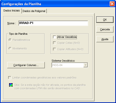 Após criar e nomear a nova planilha você