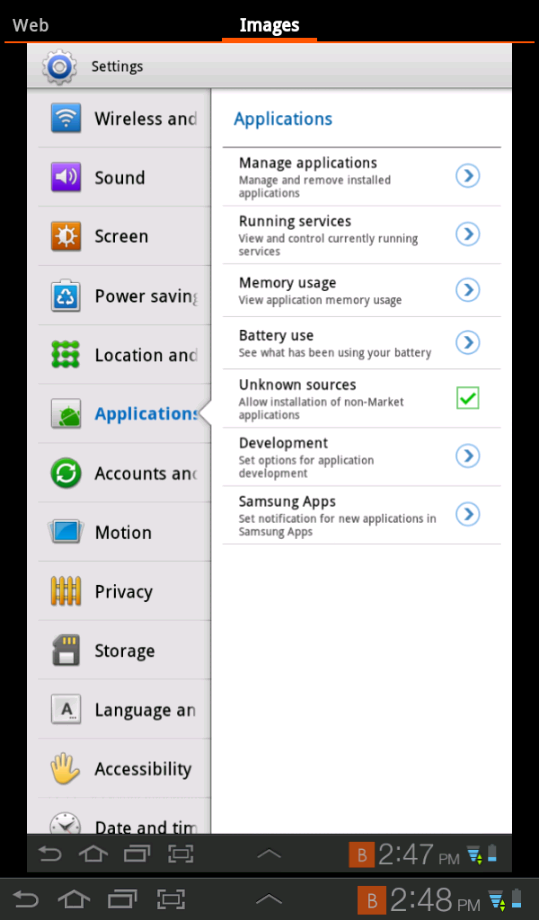 Visualize Imagens no Dispositivo Android Nota: Não Aplicável a Samsung ou Dell Venue.