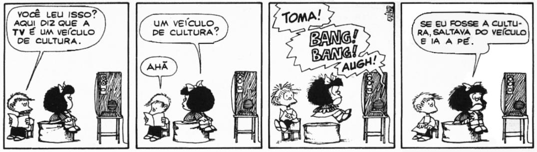 Quino, Mafalda 2. São Paulo: Martins Fontes, 2002. a) O sentido do texto se faz com base na polissemia de uma palavra. Identifique essa palavra e explique por que a indicou.