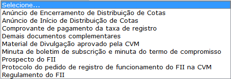 AUTORREGULAÇÃO DE FII REGISTRO Formulário de