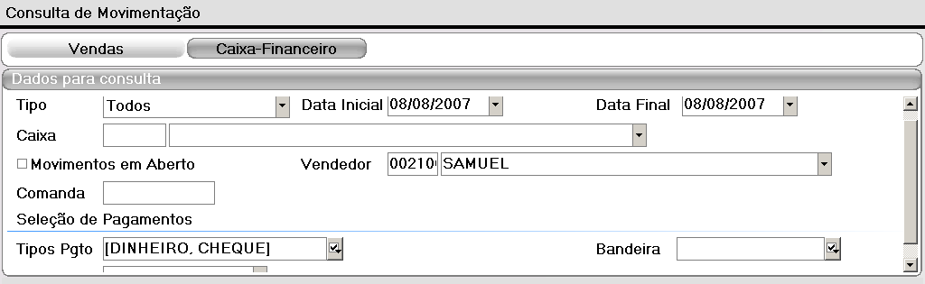 3.1 Consulta - Movimentações Ao