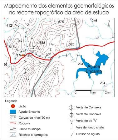 P á g i n a 87 Figura 04: Mapeamento dos elementos geomorfológicos no recorte topográfico da área em estudo.