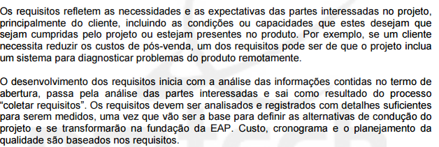 Planejar o gerenciamento do escopo: saídas PLANO DE