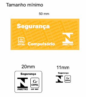 13/29 Figura 3 Selo no produto (compacto) Figura 4 Selo no produto / na embalagem (tamanho mínimo) 5.8.