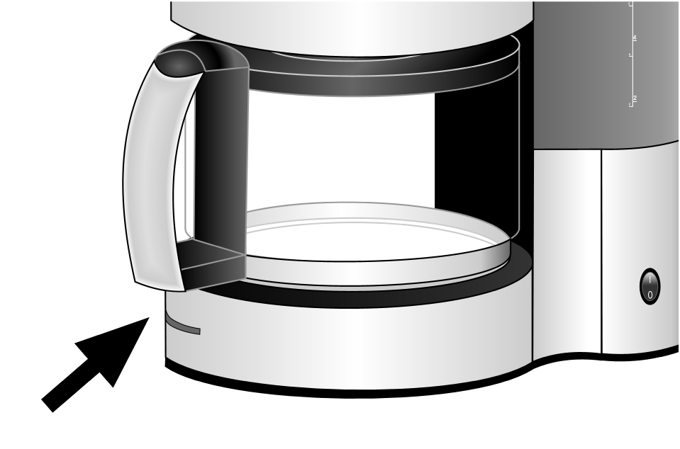 Colocação em funcionamento e utilização Lave cuidadosamente o jarro de água antes da primeira utilização. Ligue a máquina de café a uma tomada de 220-240 V ~ 50/60 Hz.