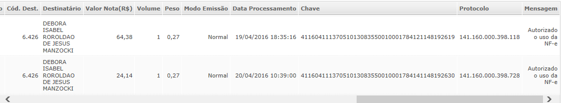 3.3 Conferindo a Nota fiscal de entrada da Devolução Para confirmar se a nota fiscal desta devolução foi emitida com sucesso acesse a aba Fiscal > Notas Fiscais > Gerenciar Notas fiscais.