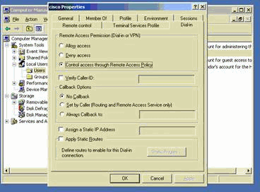 2. 3. 4. Vá para Remote Access Policies, clique com o botão direito em Connections to Other Access Servers e selecione Properties.