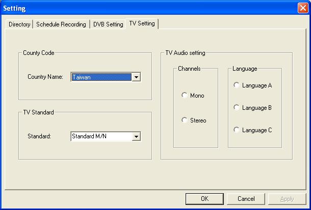 LifeView DTV 5.1.3 Definição DVB Alguns países usam uma definição de largura de banda diferente para sintonizar as suas frequências.
