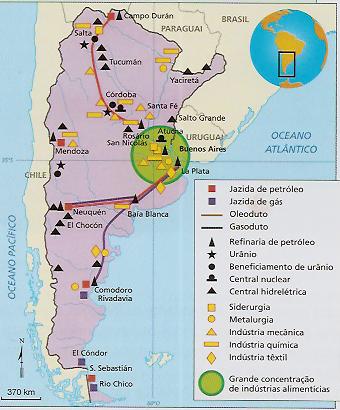 3. Indústria e energia. O complexo industrial argentino localiza-se na região metropolitana de Buenos Aires.