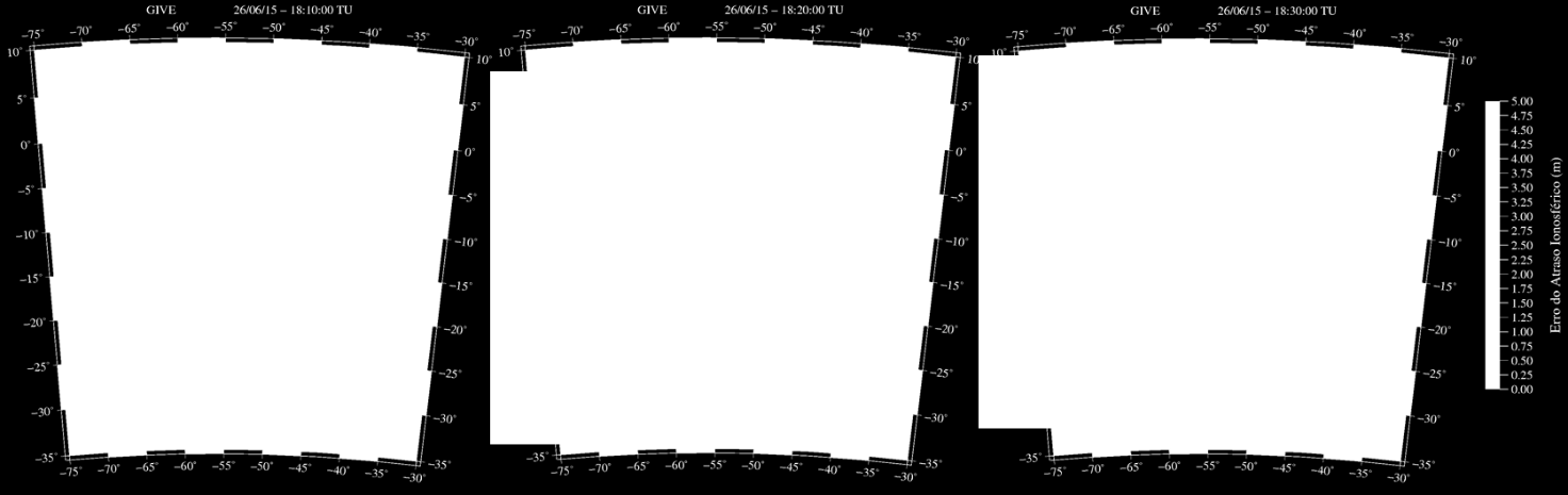 Figura 8 Exemplo de mapa do atrao ionoférico em grade (GAI) com reolução epacial de 1º em latitude e 1º em longitude, gerado para o dia 26/06/2015, com reolução temporal de 10 minuto (18h 10min a 18h