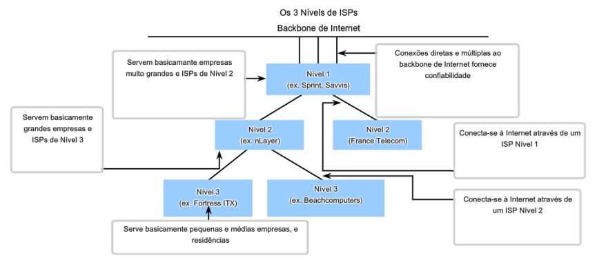 Os ISPs têm seu próprio conjunto de redes de dados internas para gerenciar a conectividade com a Internet e fornecer serviços relacionados.