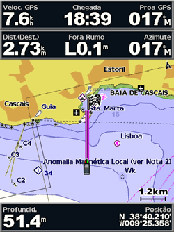 Para Onde? Nota: prima a seta para a direita ou para a esquerda para ver informação adicional ou para visualizar a localização numa carta. 4. Seleccione Navegar para. 5. Seleccione Siga.