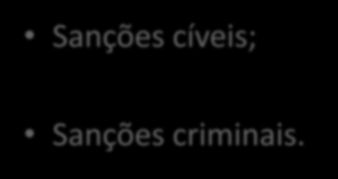 Violações Sanções cíveis; Sanções criminais. dannemann.com.